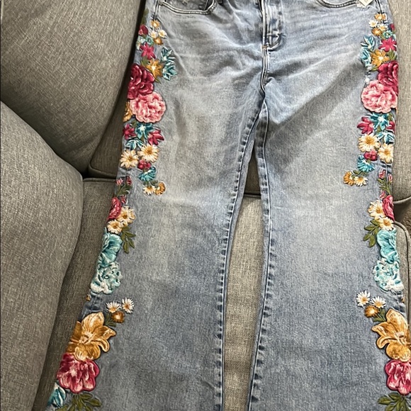 Free people embroidered flare leg jeans new - Picture 3 of 5